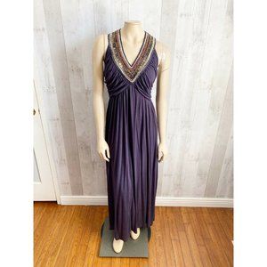 [Jigsaw] Beaded Embellished Ruched Boho Maxi Dress